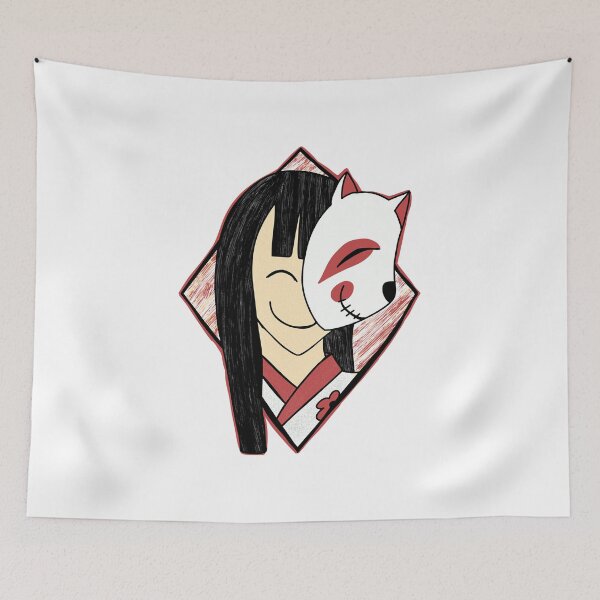 Item preview, Friendly Bodyguards Loyal Each Other Kawaii Girl Wear Kitsune Mask In Cartoon Style Cool Gifts designed and sold by TrieuDao.