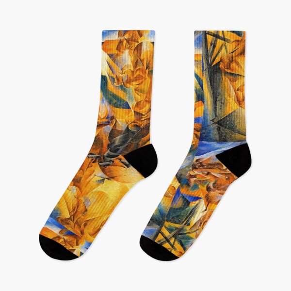 Item preview, Elasticity by Umberto Boccioni - digital recreation in blue and orange designed and sold by NickoPrints.