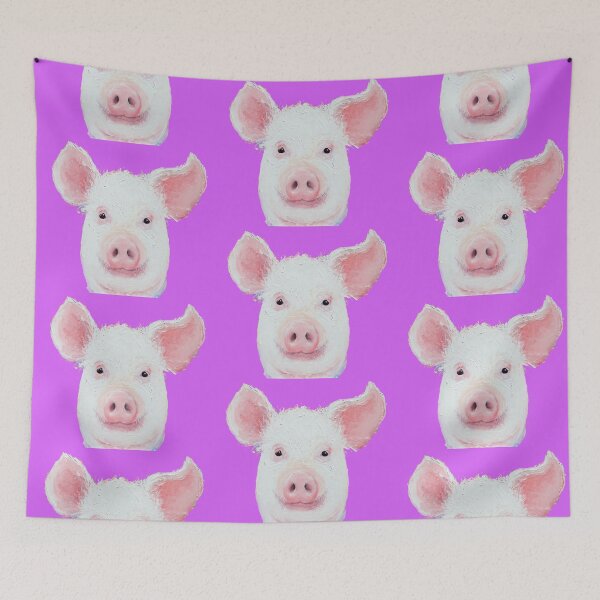Item preview, Happy Piglet on purple designed and sold by MatsonArtDesign.