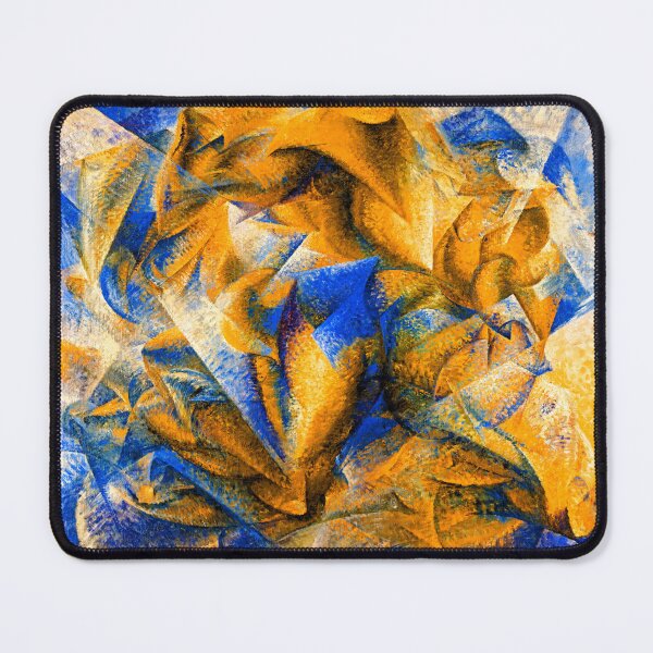 Artikelvorschau, Dynamism of a Soccer Player by Umberto Boccioni - digital recreation in blue and orange entworfen und verkauft von NickoPrints.
