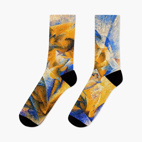 Aperçu de l'œuvre Dynamism of a Soccer Player by Umberto Boccioni - digital recreation in blue and orange créée et vendue par NickoPrints.
