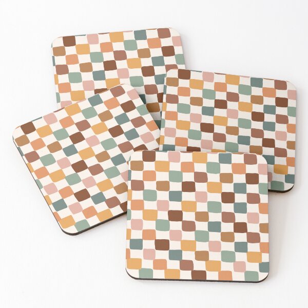 Item preview, Boho Checkered earth tone colors palette designed and sold by RaianasHome.