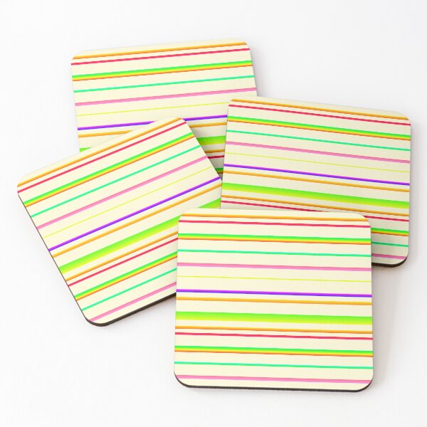 Item preview, Multi color beige line pattern  designed and sold by lausn.