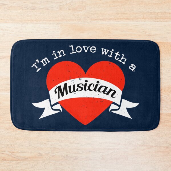 Item preview, I_m in love with a Musician  Big heart and banner Fitted V-Neck designed and sold by PamPan2.