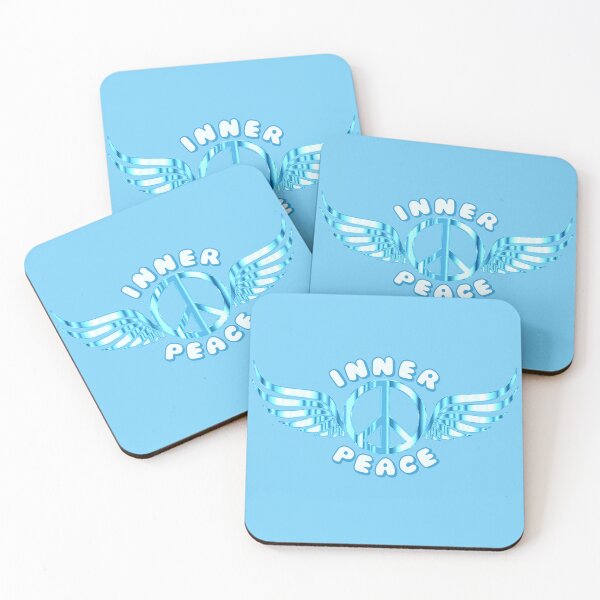 Item preview, Inner Peace Angel Wings Peace Symbol Blue designed and sold by everything4eva.