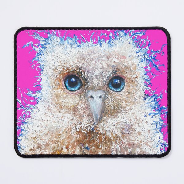 Item preview, Owl painting on pink background designed and sold by MatsonArtDesign.