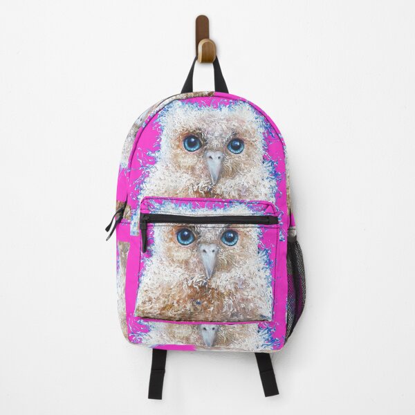 Item preview, Owl painting on pink background designed and sold by MatsonArtDesign.