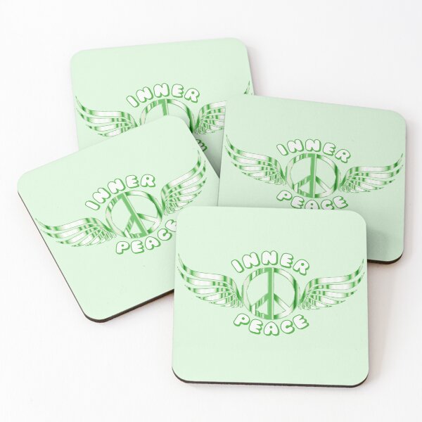 Item preview, Inner Peace Angel Wings Peace Symbol Green designed and sold by everything4eva.