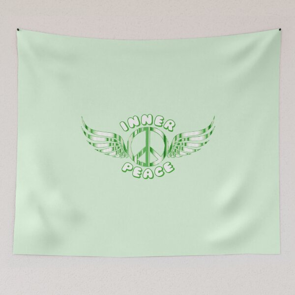 Item preview, Inner Peace Angel Wings Peace Symbol Green designed and sold by everything4eva.
