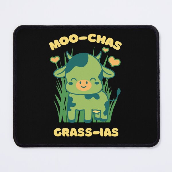 Item preview, Kawaii Moo-Chas Grass-Ias Animal Pun designed and sold by OmmeDesigns.