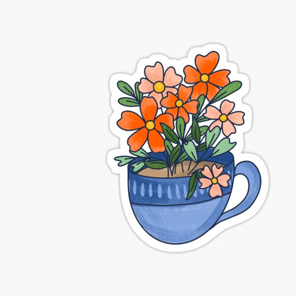 Little cup of flowers Sticker