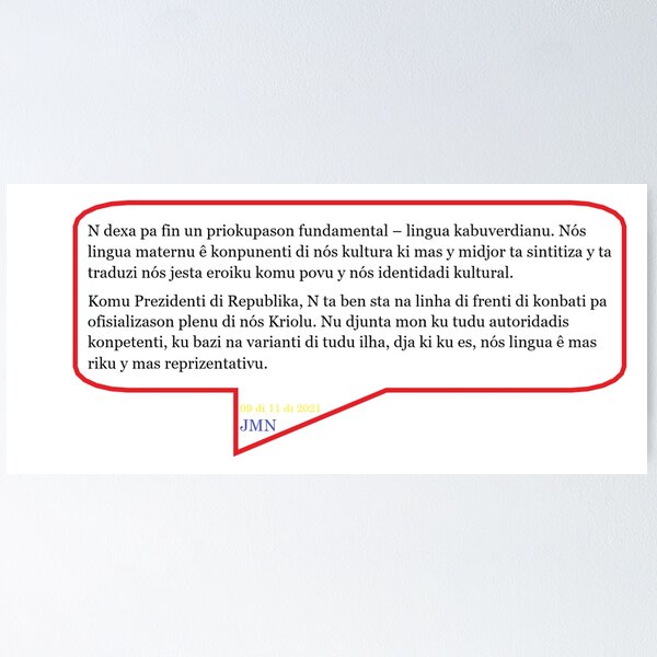 Item preview, Lingua Kabuverdianu - Quote designed and sold by SkolaNobu.