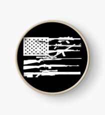 Reloj Soporte Dark 2nd Amendment Gun Rights Bandera estadounidense