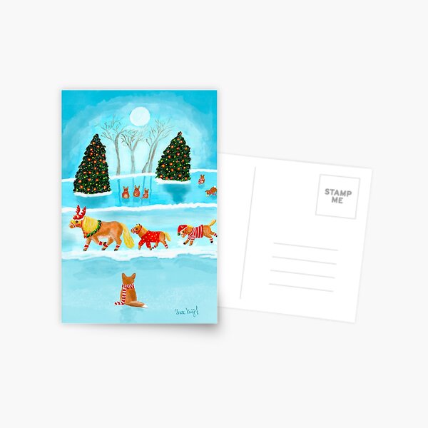 Card Christmas ponies Postcard