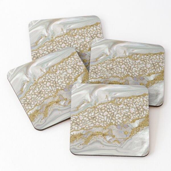 Item preview, Mother of pearl and gold Abstract designed and sold by k9printart.