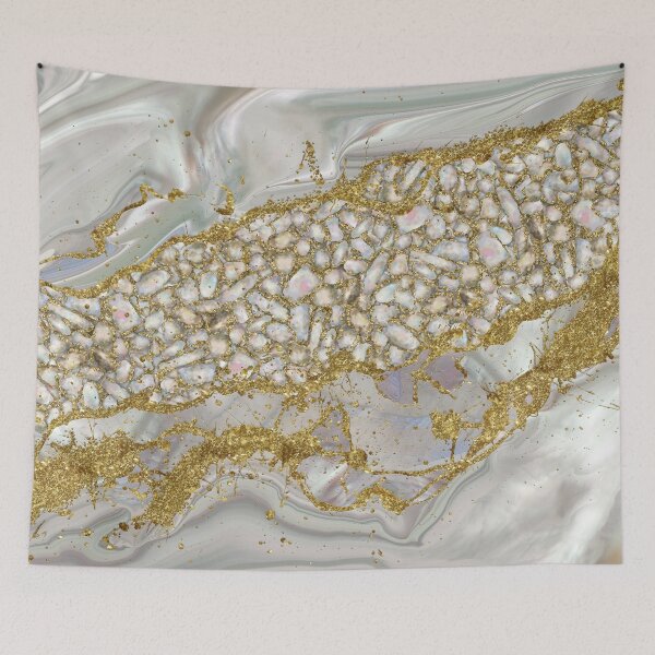 Item preview, Mother of pearl and gold Abstract designed and sold by k9printart.