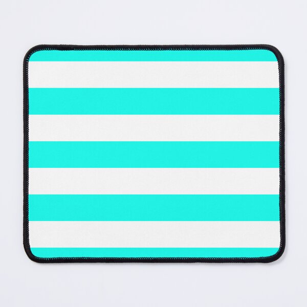 Item preview, Medium HOT TURQUOISE and WHITE Horizontal STRIPES designed and sold by RachelMacht.