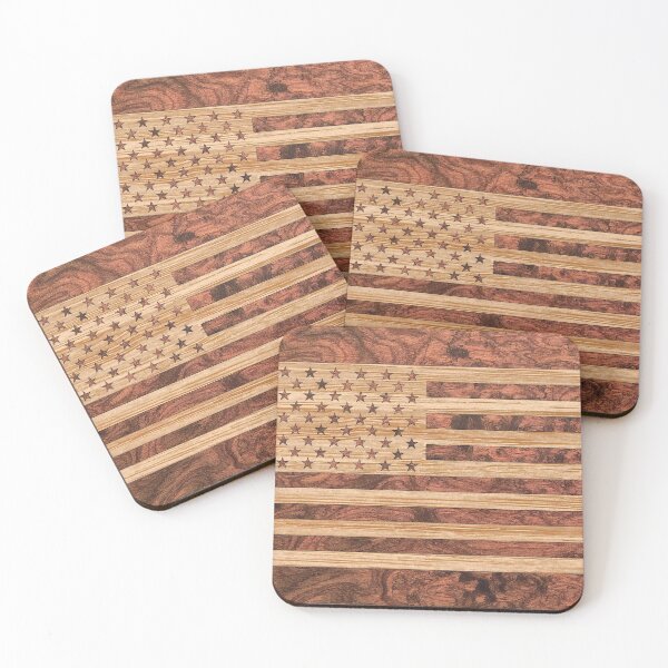 Item preview, US Flag Digital Wood Veneer Print designed and sold by Garaga.