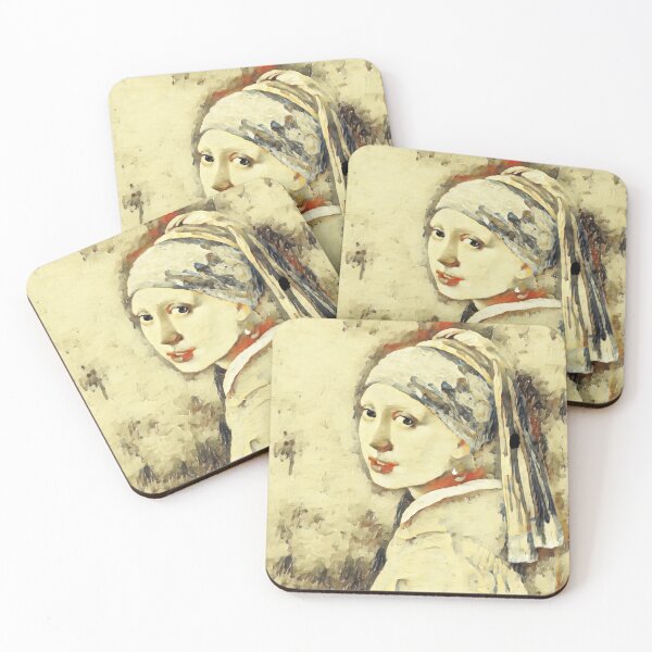 Item preview, Girl with a Pearl Earring by Johannes Vermeer - vanilla and double colonial white designed and sold by NickoPrints.