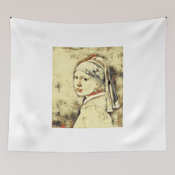 Item preview, Girl with a Pearl Earring by Johannes Vermeer - vanilla and double colonial white designed and sold by NickoPrints.