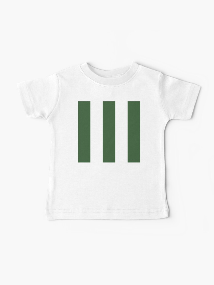 Large PINE GREEN and WHITE Vertical STRIPES Baby T-Shirt for Sale