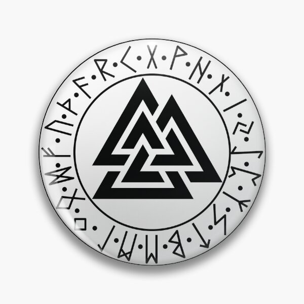 Item preview, Valknut Odin's Knot Futhark Circle black designed and sold by AgeOfHeroes.