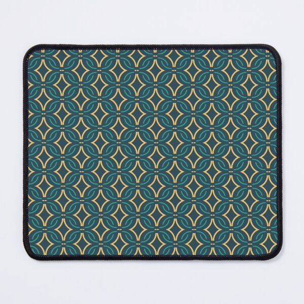 Item preview, Geometric design with yellow diamonds inside blue curved lines designed and sold by JohnyDas.