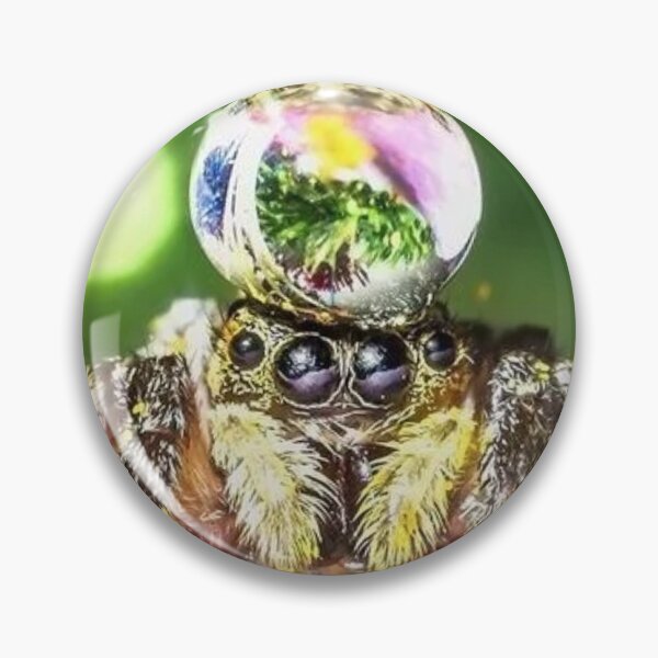 Item preview, Colourful cute peacock jumping spiders with water droplet hats pattern designed and sold by AJPaint.
