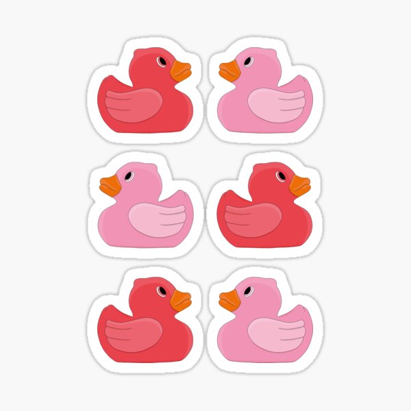 Aperçu de l'œuvre Ensemble de canards en caoutchouc rouges créée et vendue par MickeyEdwards.