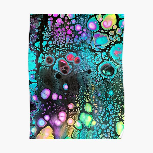 Bubbling Cavern - Acrylic Pour & Swipe Poster