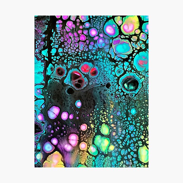 Bubbling Cavern - Acrylic Pour & Swipe Photographic Print