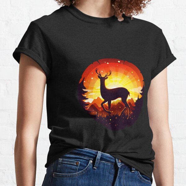 Deer and Sunset Classic T-Shirt
