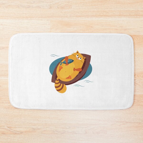 Item preview, fat cat hugging fish   designed and sold by ClitusSmith.