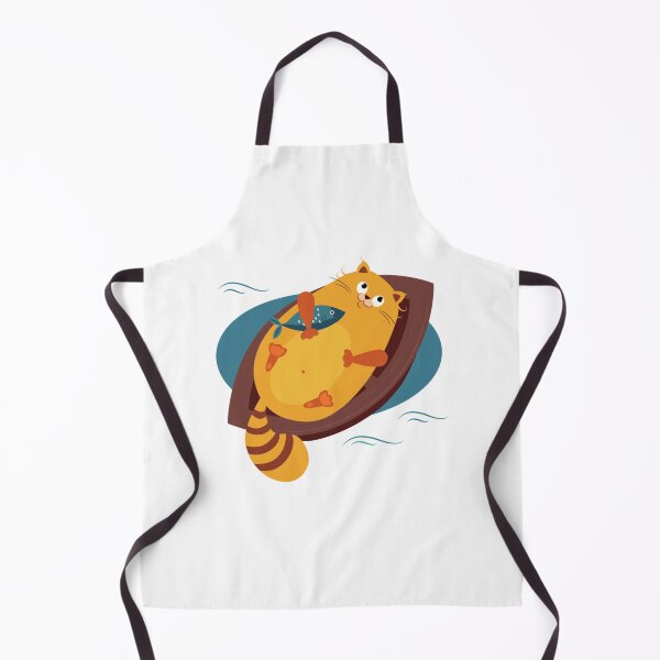 Item preview, fat cat hugging fish   designed and sold by ClitusSmith.
