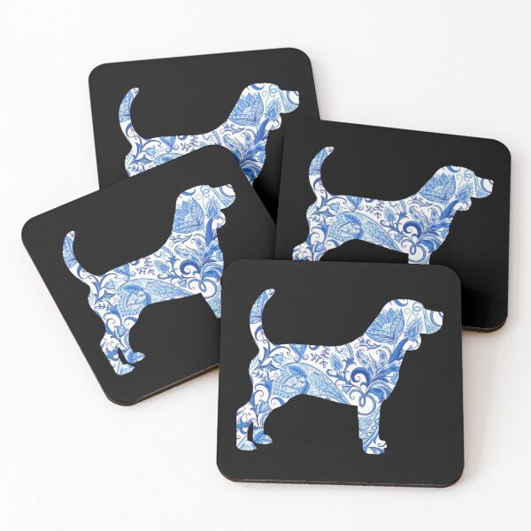 Item preview, Paisley blue beagle silhouette designed and sold by ODINDISA.