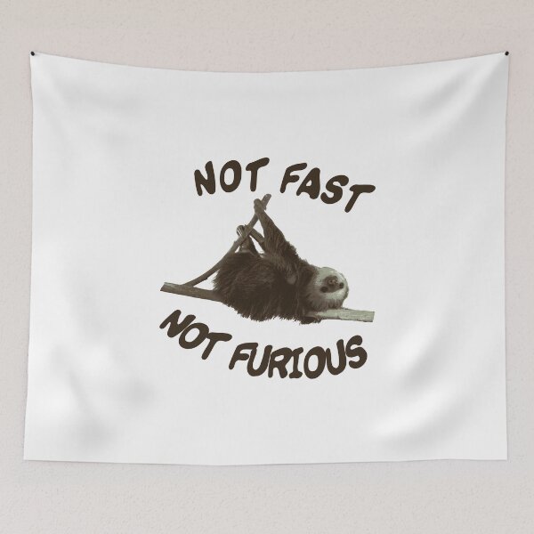 Item preview, Not Fast Not Furious Sloth Funny Saying Joke Sleep designed and sold by CreatDifference.