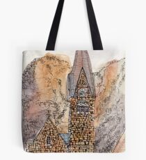 Travelsketch- Church in Hallstatt, Austria Tote Bag