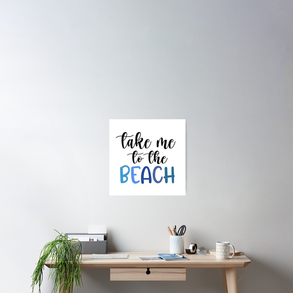 "Cute take me to the beach blue aesthetic stickers, ocean beach