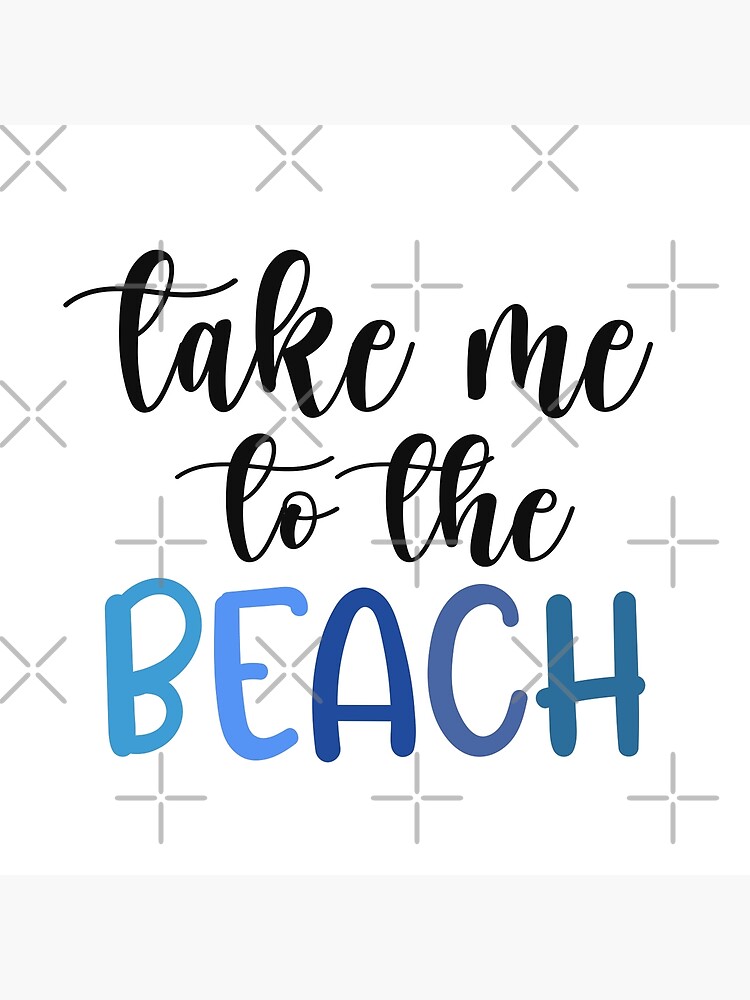 "Cute take me to the beach blue aesthetic stickers, ocean beach