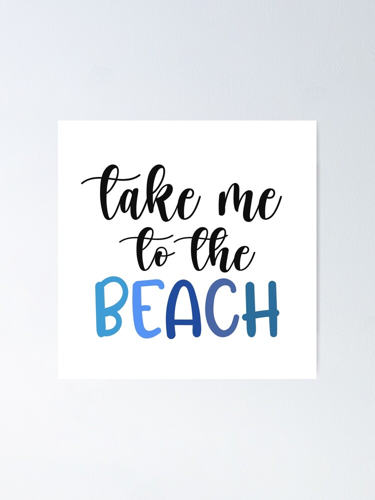 "Cute take me to the beach blue aesthetic stickers, ocean beach