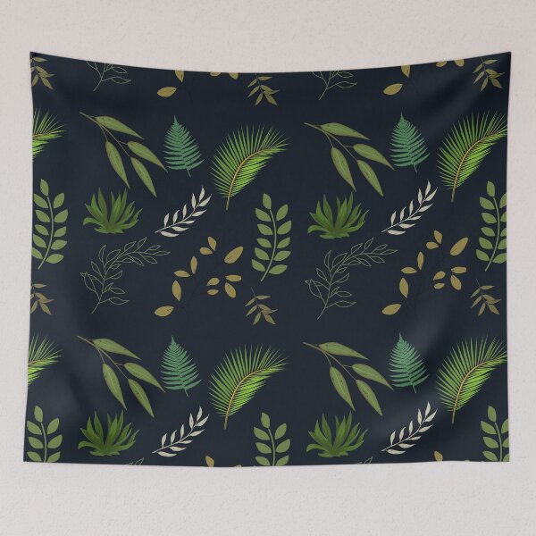 Item preview, leafy pattern BLACK designed and sold by Anannya  Mondal.