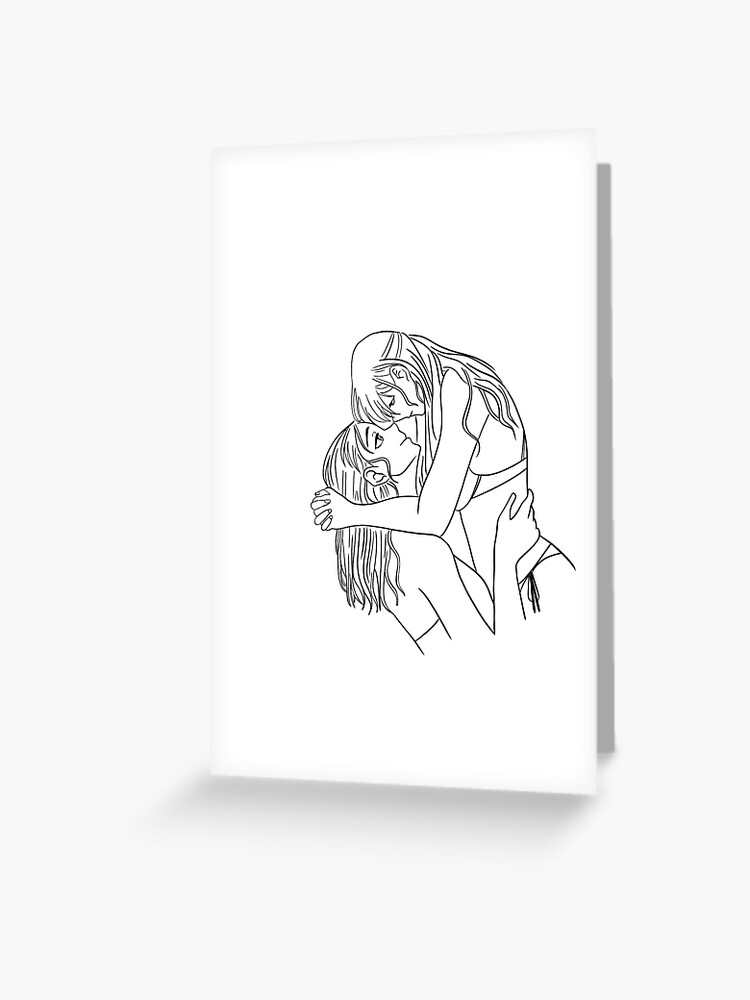 Lesbian Girlfriend Romantic Gift Custom Drawing Couple 