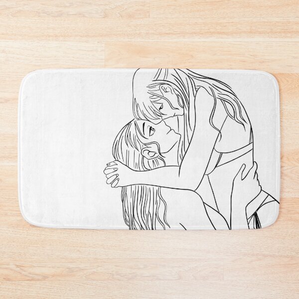 Item preview, Lesbian Hugs Line Art Print | Lesbian Couple Drawing designed and sold by Regenbogenn.