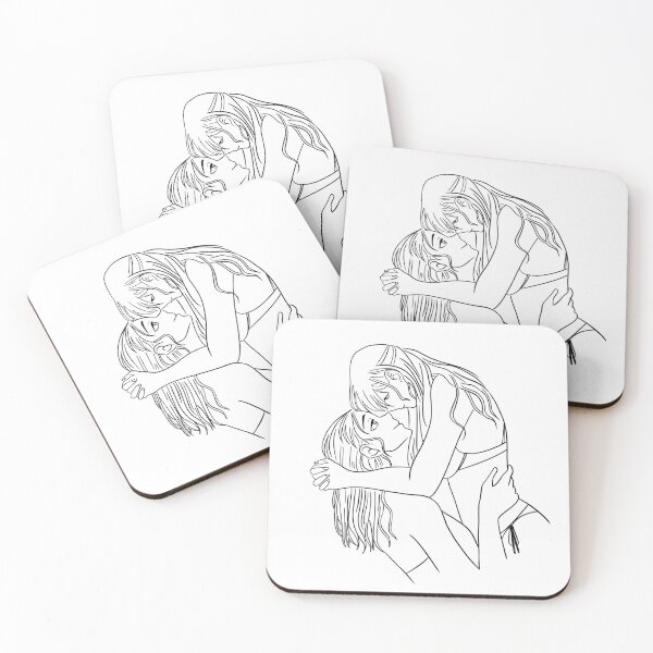 Item preview, Lesbian Hugs Line Art Print | Lesbian Couple Drawing designed and sold by Regenbogenn.