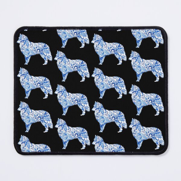 Item preview, Paisley blue Groenendael silhouette designed and sold by ODINDISA.