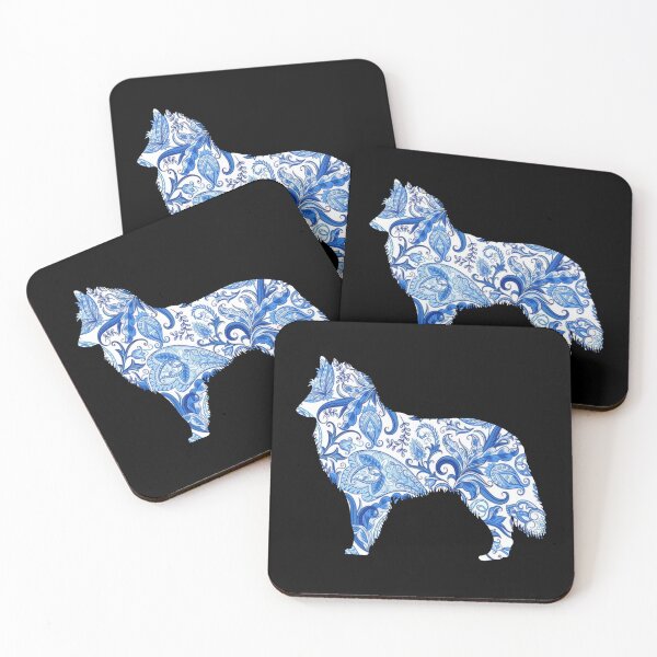 Item preview, Paisley blue Groenendael silhouette designed and sold by ODINDISA.