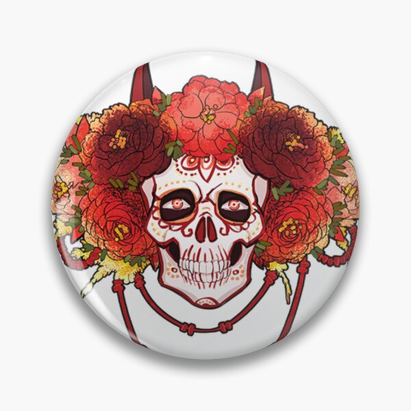 Item preview, Calavera Skull with Poppies designed and sold by Haurelia.