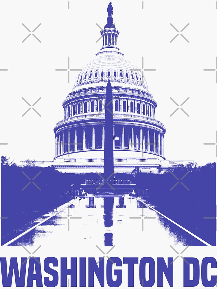 Thumbnail 3 of 3, Sticker, Washington DC Skyline designed and sold by denvector.