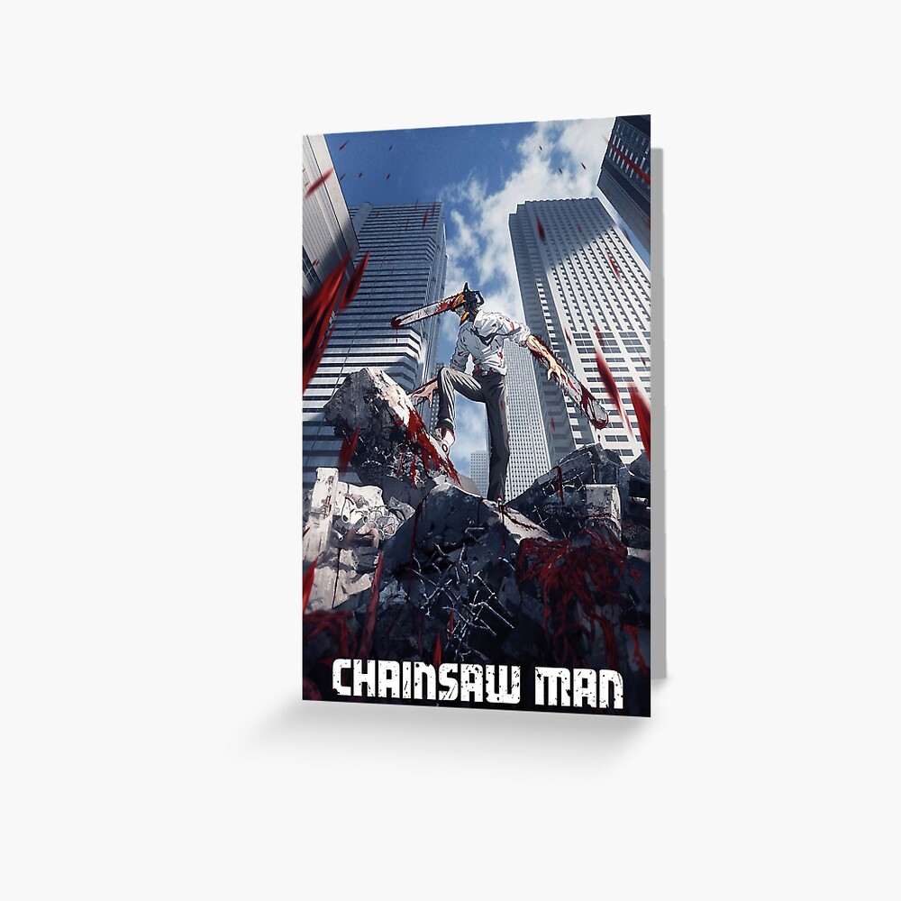 "Chainsaw Man key visual" Greeting Card for Sale by SeerEmperor Redbubble