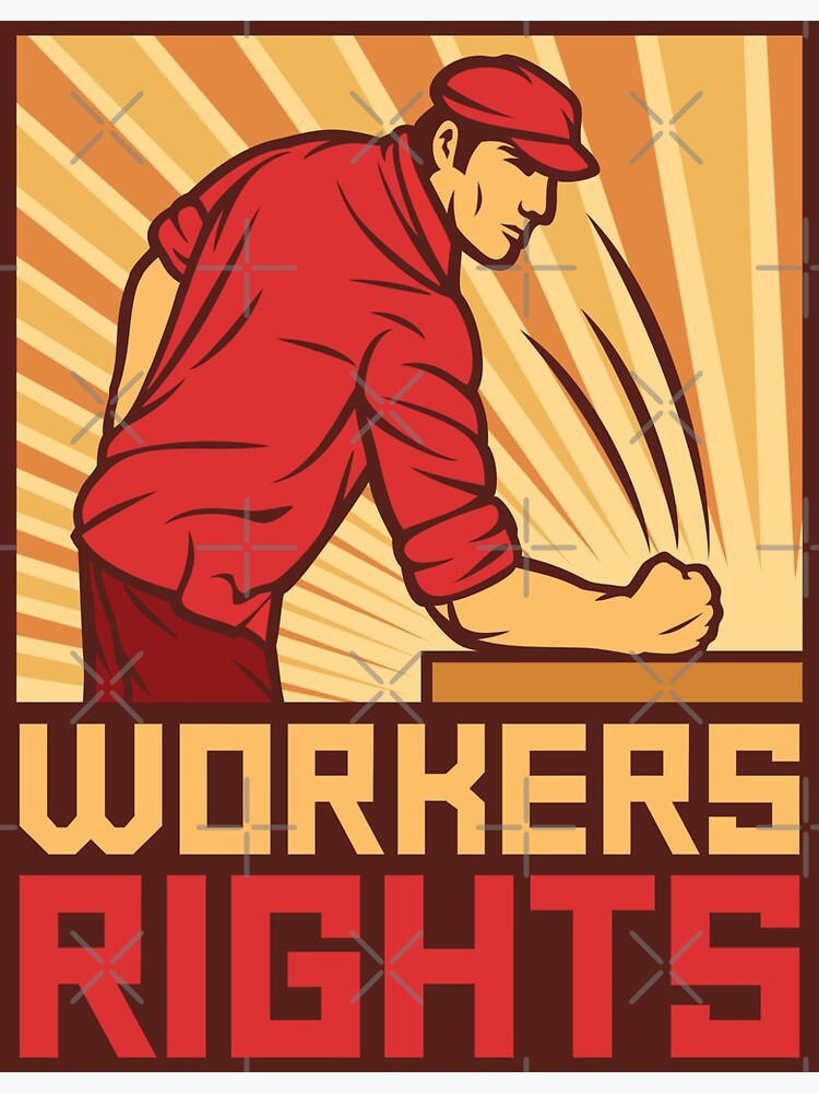 "Work Union! (poster vector)" Sticker for Sale by raoufkalamity Redbubble